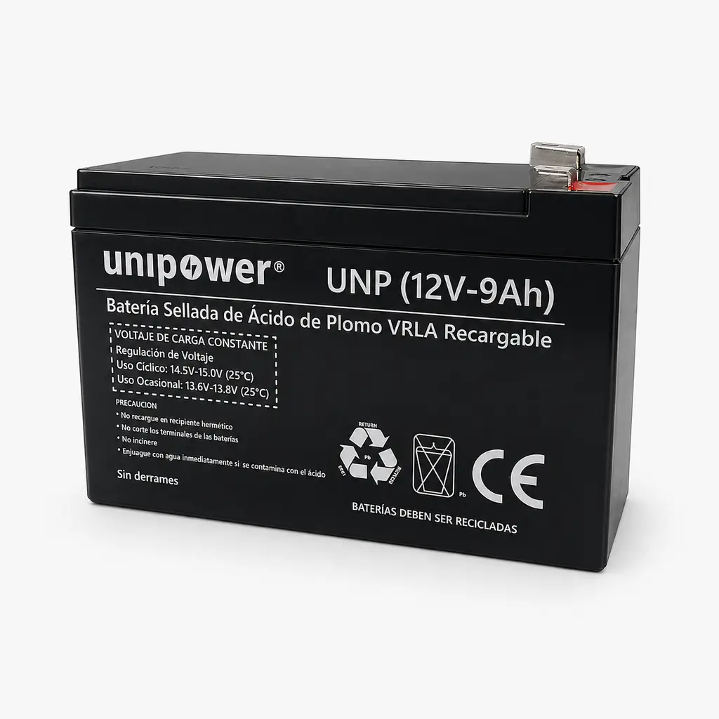 Batería VRLA AGM 12V 9Ah Unipower | Mayor Autonomía en el Mismo Espacio