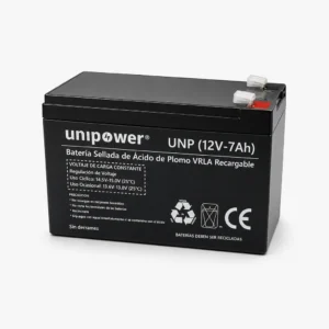 Batería VRLA AGM 12V 7Ah Unipower para UPS y telecomunicaciones (Directo al punto. Es lo que lee el rastreador de Google y contiene la keyword transaccional exacta).