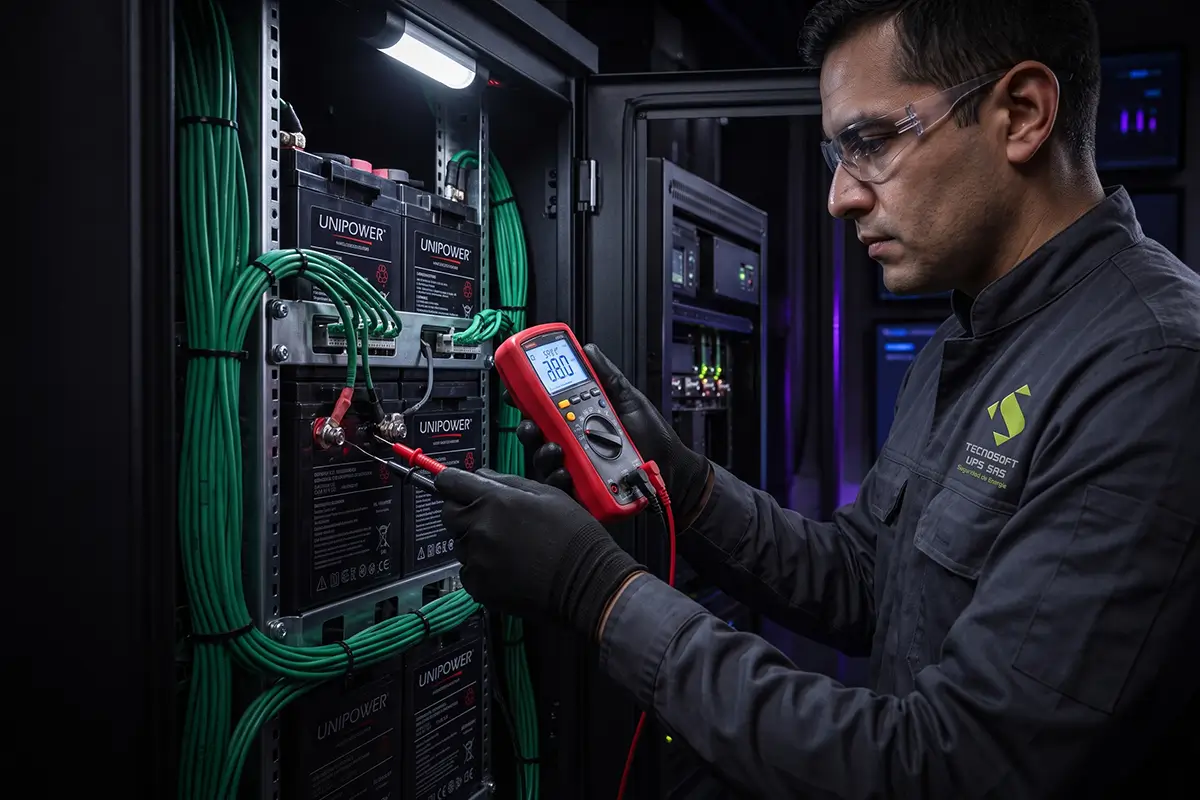 Ingeniero realizando diagnóstico en sitio
